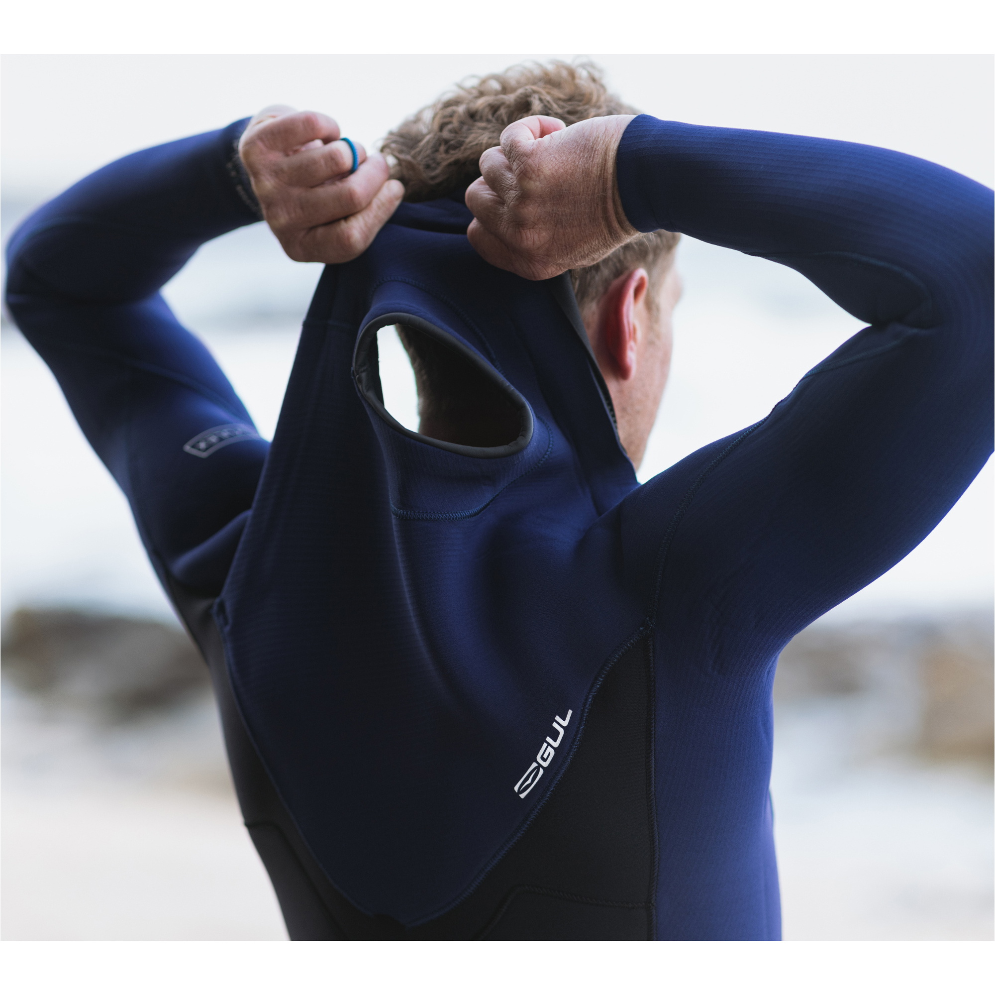 2026 Gul Mens Yulex Flexor 4/3mm Chest Zip Wetsuit FX1220 - Black / Blue